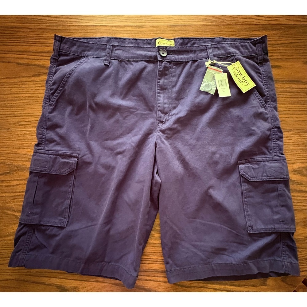 NWT Cowboy Legend Mens Cargo Shorts Size 40 Navy Blue Cotton Utility Pockets